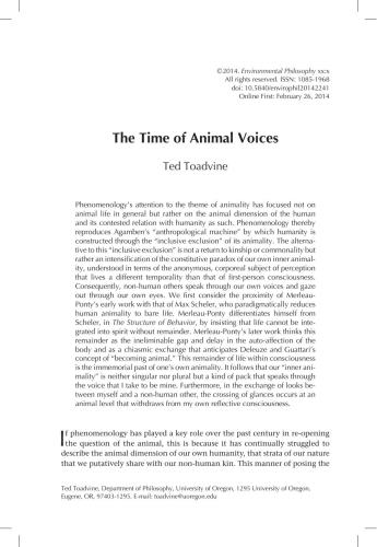 The time of animal voices