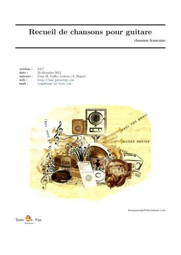 Recueil de chansons pour guitare