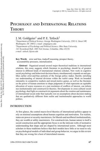 Psychology and international relations theory
