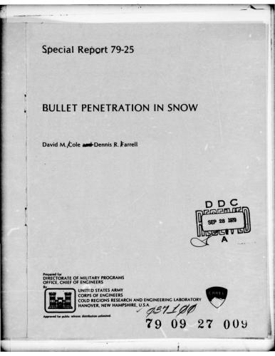 Bullet Penetration in Snow