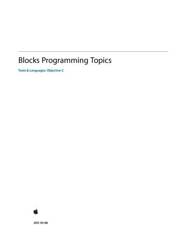 Apple Inc. Blocks Programming Topics
