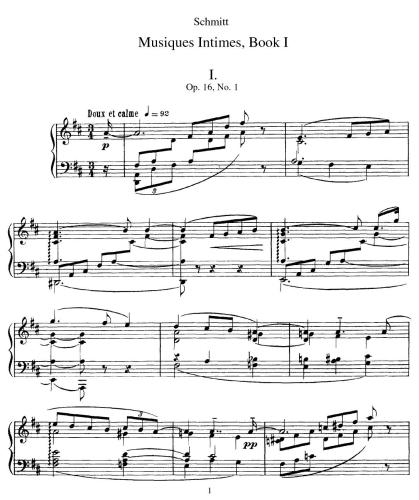 Musiques Intimes. Book 1