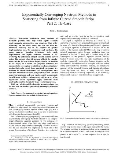 Exponentially Converging Nystrom Methods in Scattering from Infinite Curved Smooth Strips. Part 2: TE-Case