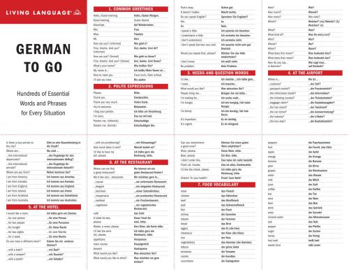 Living Language. German to Go
