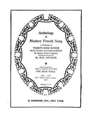 Anthology of Modern French Song