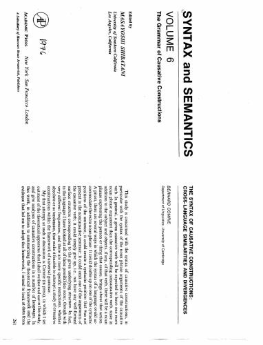 The Syntax of Causative Constructions