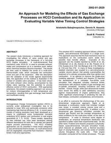 An Approach for Modeling the Effects of Gas Exchange Processes on HCCI Combustion and Its Application in Evaluating Variable Valve Timing Control Strategies