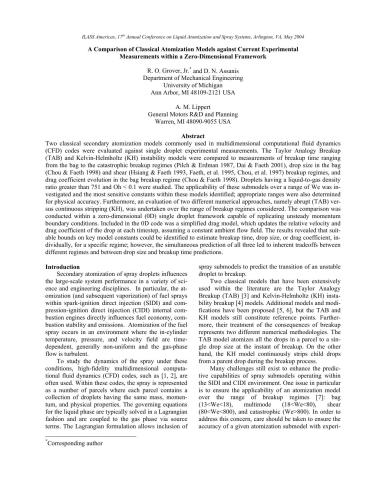 A Comparison of Classical Atomization Models against Current Experimental Measurements within a Zero-Dimensional Framework