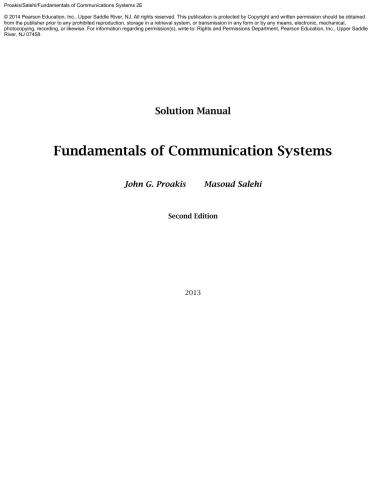 Fundamentals Of Communication Systems Solution Manual
