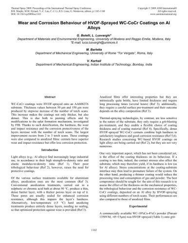 Proceedings of the 2009 International Thermal Spray Conference. (Part 14)