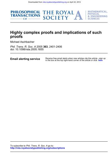 Highly complex proofs and implications of such proofs