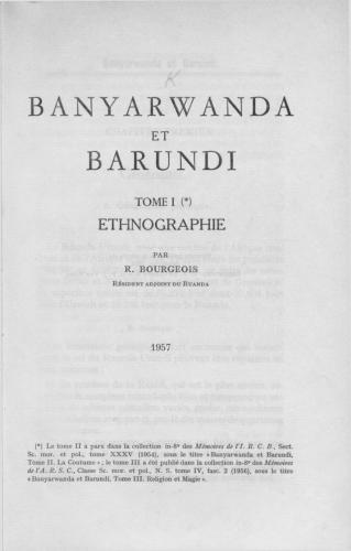 Banyarwanda et Barundi: Ethnographie