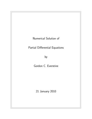 Numerical Solution of Partial Differential Equations