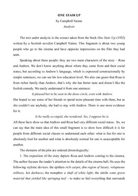 One stair up by Campbell Naime Analysis