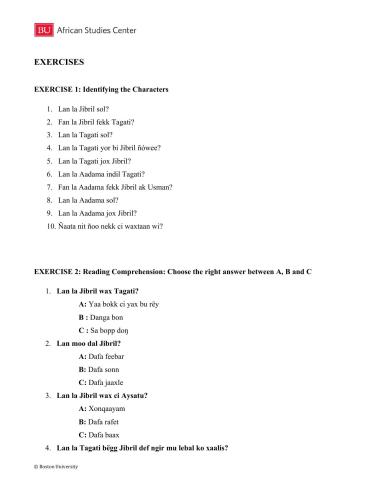 African Proverbs Project. Wolof Proverbs. Lesson 10. Nit, nitay garabam