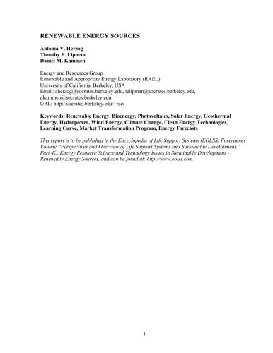 Renewable Energy Sources