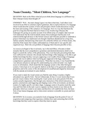 Silent Children, New Language