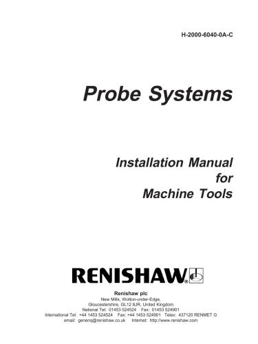 Installation Manual for Machine Tools