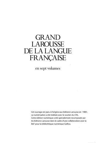 Grand Larousse de la langue française. Tom 4 (IND-NY)