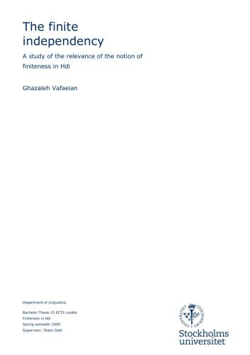 The finite independency: A study of the relevance of the notion of finiteness in Hdi