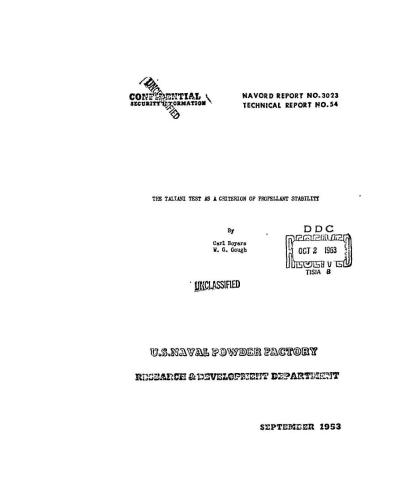 Тhe Taliani test as a criterion of propellant stability