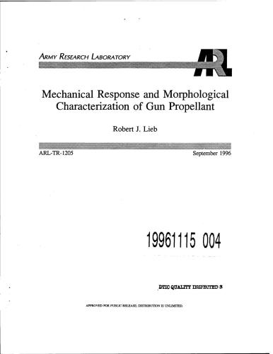 Mechanical Response and Morphological Characterization of Gun Propellant