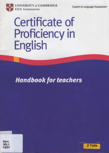 Certificate of Proficiency in English. Handbook for Teachers