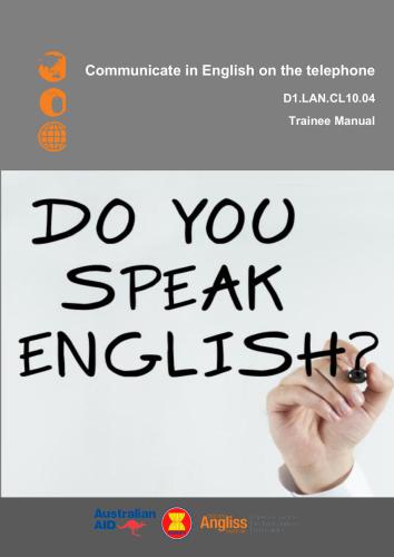 Communicate in English on the Telephone - Trainee Manual