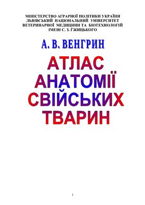 Атлас анатомій свійських тварин