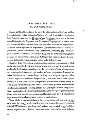 Idealismus - Realismus