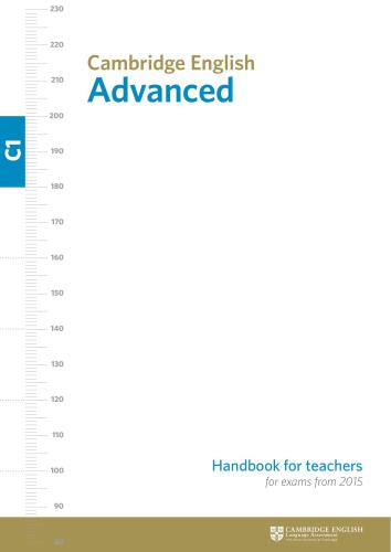 Cambridge English Advanced - Handbook for Teachers - for Exams from 2015