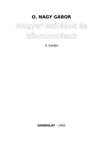 Magyar szólások és közmondások