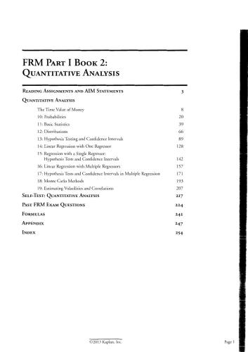 FRM Part I Book 2: Quantitative analysis (2013 SchweserNotes)