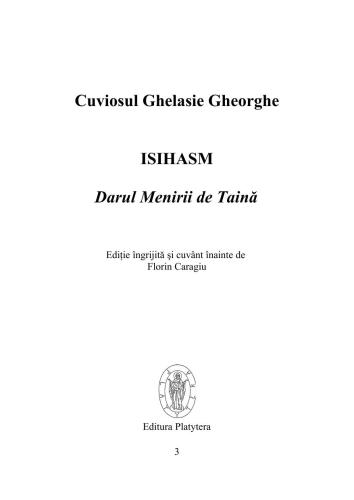 Isihasm - Darul Menirii de Taină