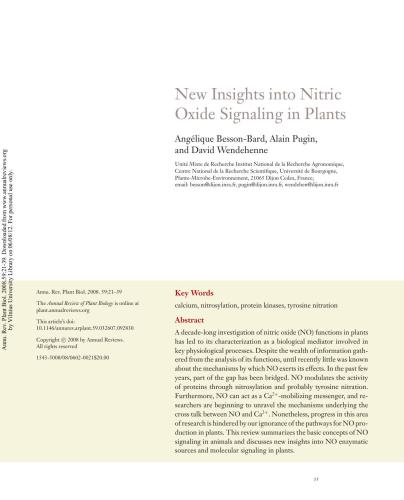 New Insights into Nitric Oxide Signaling in Plants