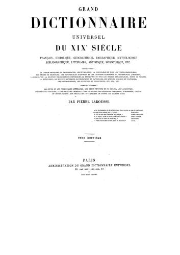Grand dictionnaire universel du XIXe siècle. Tom 9 (H-K) [Большой универсальный словарь XIX в.]