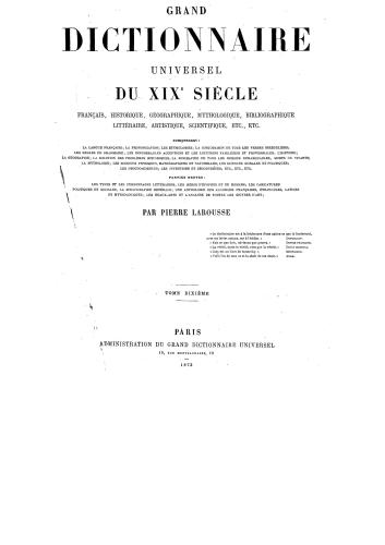 Grand dictionnaire universel du XIXe siècle. Tom 10 (L-Memn) [Большой универсальный словарь XIX в.]
