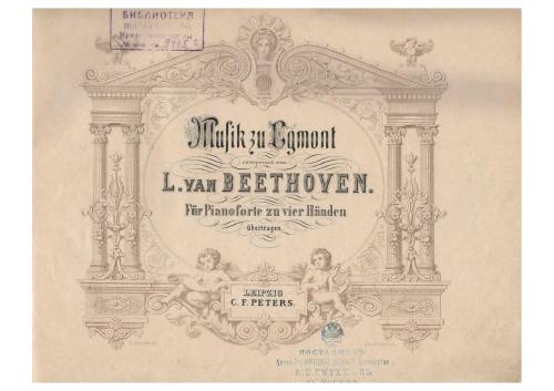 van. Musik zu Egmont. Für Pianoforte zu vier Händen übertragen