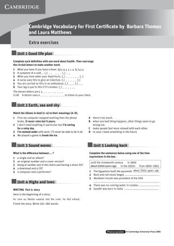 Cambridge Vocabulary for First Certificate