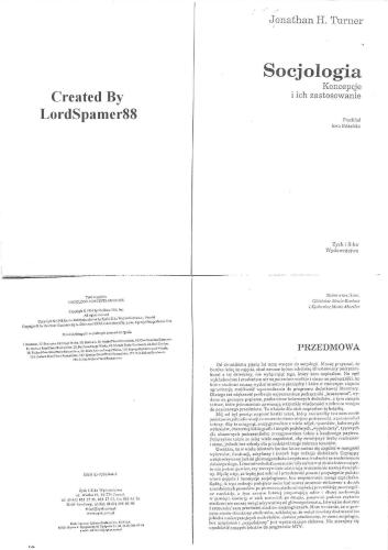 Socjologia. Koncepcje i ich Zastosowanie