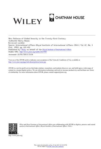 New Patterns of Global Security in the Twenty-First Century