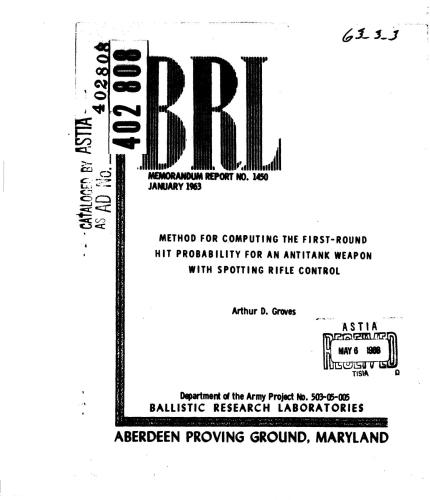 Method for computing the first-round hit probability for an antitank weapon with spotting rifle control