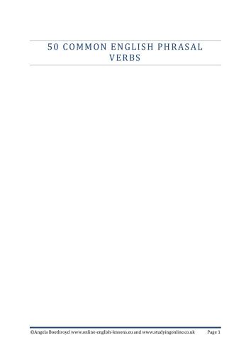 50 Common English Phrasal Verbs