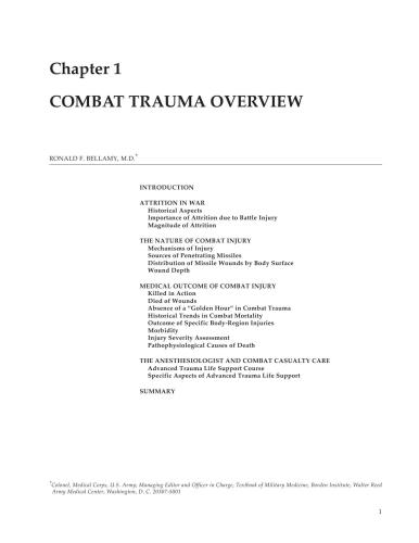 Anesthesia and perioperative care of the combat casualty