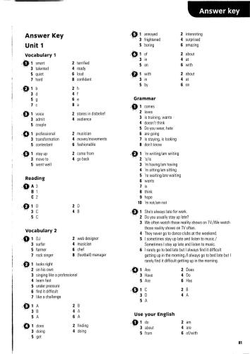 Activate! B1 Workbook Answer Key
