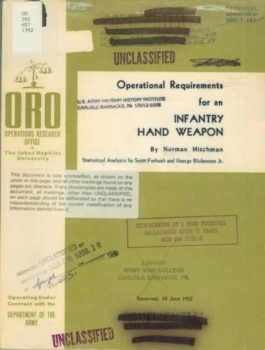 Operational Requirements for an infantry hand weapon
