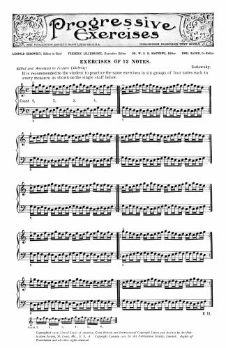 Progressive Exercises. Exercises of 12 Notes
