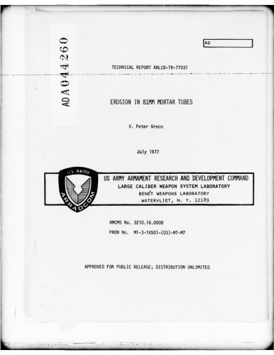 Peter. Erosion in 81-mm mortar tubes