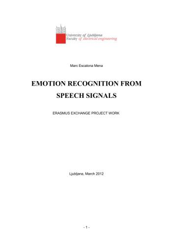 Emotion Recognition from Speech Signals
