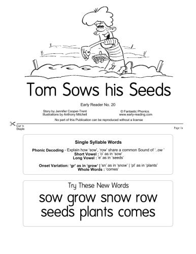 Early Reading: No. 20 Tom sows his seeds